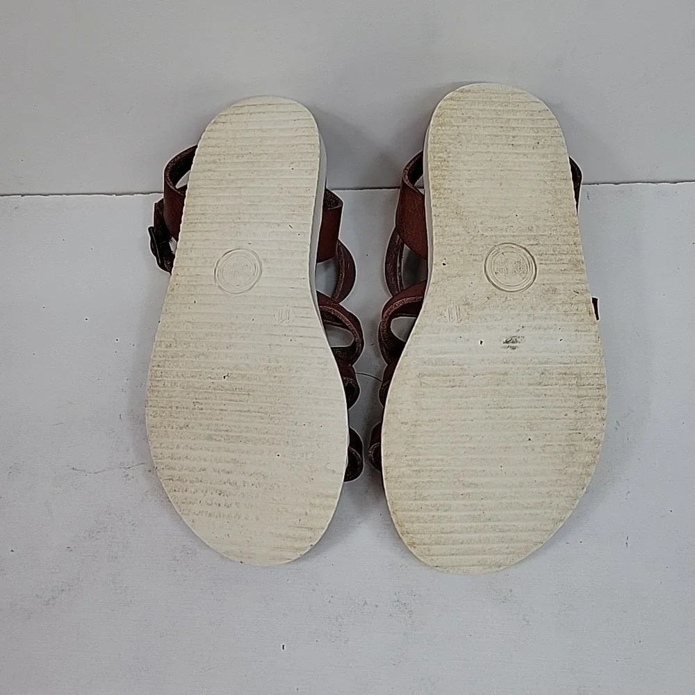 Wonder Nation Girls Brown Strappy Sandals Sz 11 Gladiator Style Trendy‎ Preppy